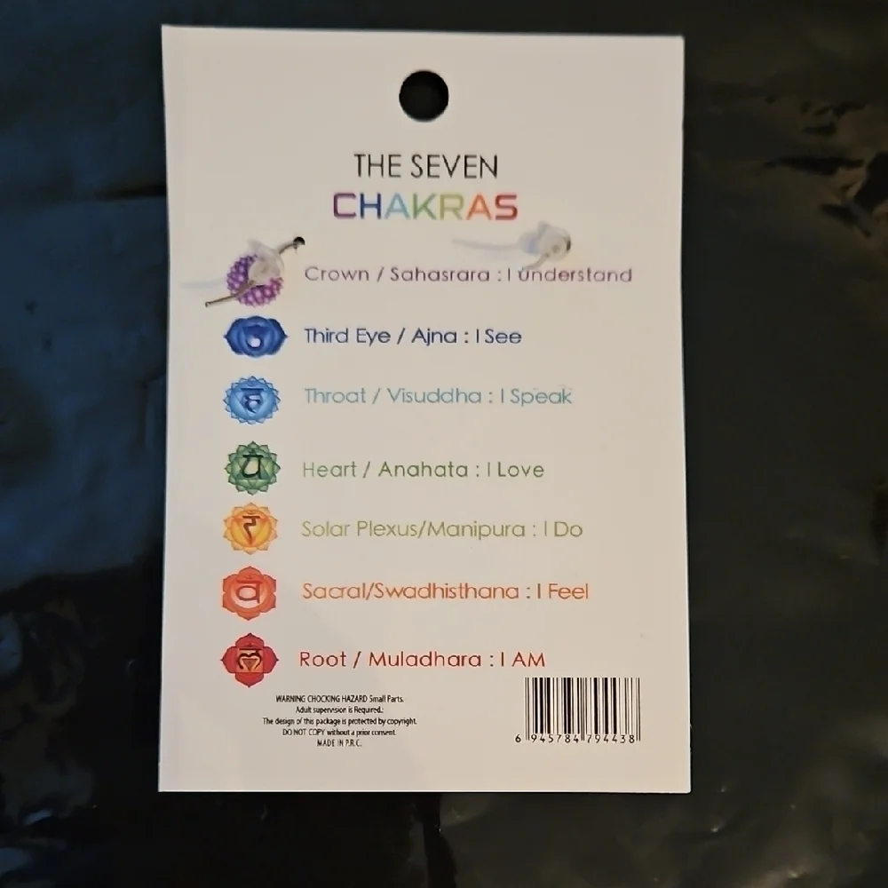 Seven Chakra Earrings - Multicolor Rainbow, NWT